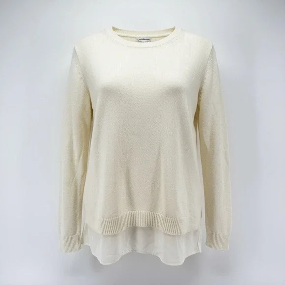 Crofts‎ & Barrow Womens Off White Cream Crew Neck Sweater Neutral Size XL NWT - Picture 12 of 13